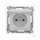Gniazdo wtyczkowe do wersji IP44 bez uszczelki (moduł) 16 A, 250 V~, szybkozłącza. Klapka w kolorze pokrywy; Aluminium mat Simon 55 - KONTAKT SIMON - TGZ1BCUZ.01/143