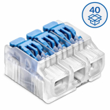 SZYBKOZŁĄCZKA SCL3 Z DŹWIGNIĄ DO LINEK I DRUTÓW 0.2 - 4 mm2 3 TORY TRANSPARENTNY SERIA IDEALNA OPAKOWANIE 40 SZT. - SIMET - 88000313
