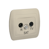 Gniazdo antenowe R-TV-SAT końcowe. Może być użyte jako gniazdo zakończeniowe do gniazd przelotowych R-TV-SAT; beż - KONTAKT SIMON - AAS/12