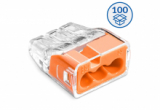 Szybkozłączka wtykowa SCP3 do drutów i wielodrutów (0,75 … 4 mm2), 3 tory, opak. 100 szt. - IDEALNA SZYBKOZŁĄCZKA - SIMET - 88000008S