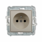 Mechanizm gniazda pojedynczego z uziemieniem 2P+Z (przesłony torów prądowych) podtynkowy IP 20, 16A 250V~ MINI taupe - KARLIK - 60MGP-1zp