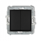 Mechanizm łącznika świecznikowego  podtynkowy IP 20 / IP 44, 10AX 250V~ ICON czarny mat - KARLIK - 12IWP-2