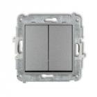 Mechanizm łącznika świecznikowego  podtynkowy IP 20 / IP 44, 10AX 250V~ ICON srebrny metalik - KARLIK - 7IWP-2