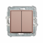 Mechanizm łącznika świecznikowego  podtynkowy IP 20 / IP 44, 10AX 250V~ ICON łososiowy - KARLIK - 62IWP-2