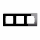 Ramka uniwersalna potrójna kwadratowa - efekt szkła (ramka: czarna; spód: czarny) podtynkowy IP 20 ICON czarny - KARLIK - 12-12-IRSK-3