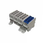 Blok dystrybucyjny - rozdzielczy HLAK 25 4P szary, niebieski 2xAl/Cu 25mm2+16mm2 1000VAC/1500VDC  - MOREK - MAG4253AB0