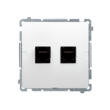 GNIAZDO KOMPUTEROWE PODWÓJNE 2XRJ45 BIAŁY BASIC - KONTAKT SIMON - BMF52.02/11