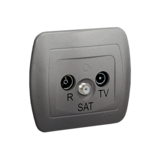 Gniazdo antenowe R-TV-SAT przelotowe; aluminiowy - KONTAKT SIMON - AASP/26