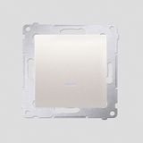 Łącznik jednobiegunowy z podświetleniem LED (moduł) 10AX, 250V~, szybkozłącza; kremowy - KONTAKT SIMON - DW1L.01/41
