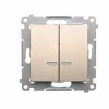 Łącznik świecznikowy z podświetleniem LED i do wersji IP44 (moduł) 10AX, 250V~, szybkozłącza; złoty mat   *Posiada wkładkę DU1W - KONTAKT SIMON - DW5BL.01/44
