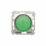 Sygnalizator świetlny LED – światło zielone (moduł) 230V~; srebrny mat - KONTAKT SIMON - DSS3.01/43