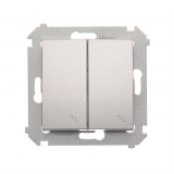Łącznik schodowy podwójny z podświetleniem (moduł) 10AX, 250V~, zaciski śrubowe; srebrny mat - KONTAKT SIMON - DW6/2L.01/43