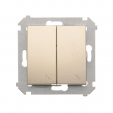 Łącznik schodowy podwójny z podświetleniem (moduł) 10AX, 250V~, zaciski śrubowe; złoty mat - KONTAKT SIMON - DW6/2L.01/44