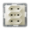 GNIAZDO POTRÓJNE BEZ UZIEMIENIA 3X2P EURO ZACISKI ŚRUBOWE 16A 250V IP20 ECRU IMPRESJA - OSPEL - GP-3Y/m/27