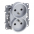 NILOE SELECTION - GNIAZDO 2 X 2P+Z DO RAMEK WIELOKROTNYCH (BEZ PRZESŁONY, ZACISKI ŚRUBOWE) ALUMINIUM - LEGRAND - 762135