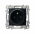 GNIAZDO POJEDYNCZE Z UZIEMIENIEM 2P+Z  Z PRZESŁONAMI TORÓW CZARNY METALIK SZAFIR - OSPEL - GP-1ZZP/m/33