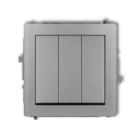 DECO Mechanizm łącznika potrójnego srebrny metalik - KARLIK - 7DWP-7