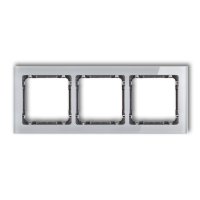 DECO Ramka uniwersalna 3-krotna - efekt szkła (ramka: szara; spód: grafitowy) - KARLIK - 15-11-DRS-3