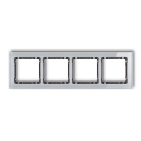 DECO Ramka uniwersalna 4-krotna - efekt szkła (ramka: szara; spód: grafitowy) - KARLIK - 15-11-DRS-4