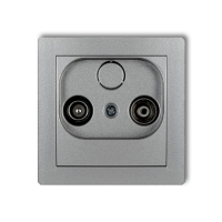 DECO MECHANIZM GNIAZDA ABONENCKIEGO RTV PRZELOTOWEGO 9 DB SREBNY METALIK - KARLIK - 7DG9P