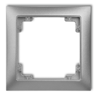 Ramka uniwersalna pojedyncza z tworzywa DECO Soft srebrny metalik - KARLIK - 7DRSO-1