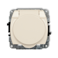 Mechanizm gniazda bryzgoszczelnego 2P+Z beż nr kat. 1GPB-1z - KARLIK - 1GPB-1z