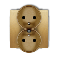 Mechanizm gniazda podwojnego do ramki DECO Soft, z uziemieniem 2x(2P+Z) (przesłony torów prądowych) podtynkowy IP 20, 16A 250V~ DECO złoty - KARLIK - 29DGPRSO-2zp