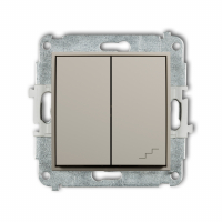 Mechanizm łącznika jednobiegunowego ze schodowym (wspólne zasilanie) podtynkowy IP 20 / IP 44, 10AX 250V~ MINI taupe - KARLIK - 60MWP-10.1