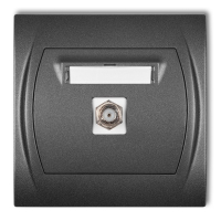 Gniazdo antenowe pojedyncze typu F (SAT) podtynkowy IP 20 LOGO grafitowy - KARLIK - 11LGF-1