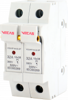 Podstawa bezpiecznikowa RT18-32 2P 32A 10x38 - KKLN - VCS-RT18-32-2P
